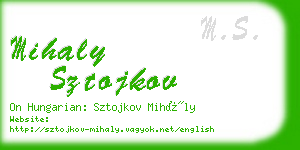 mihaly sztojkov business card